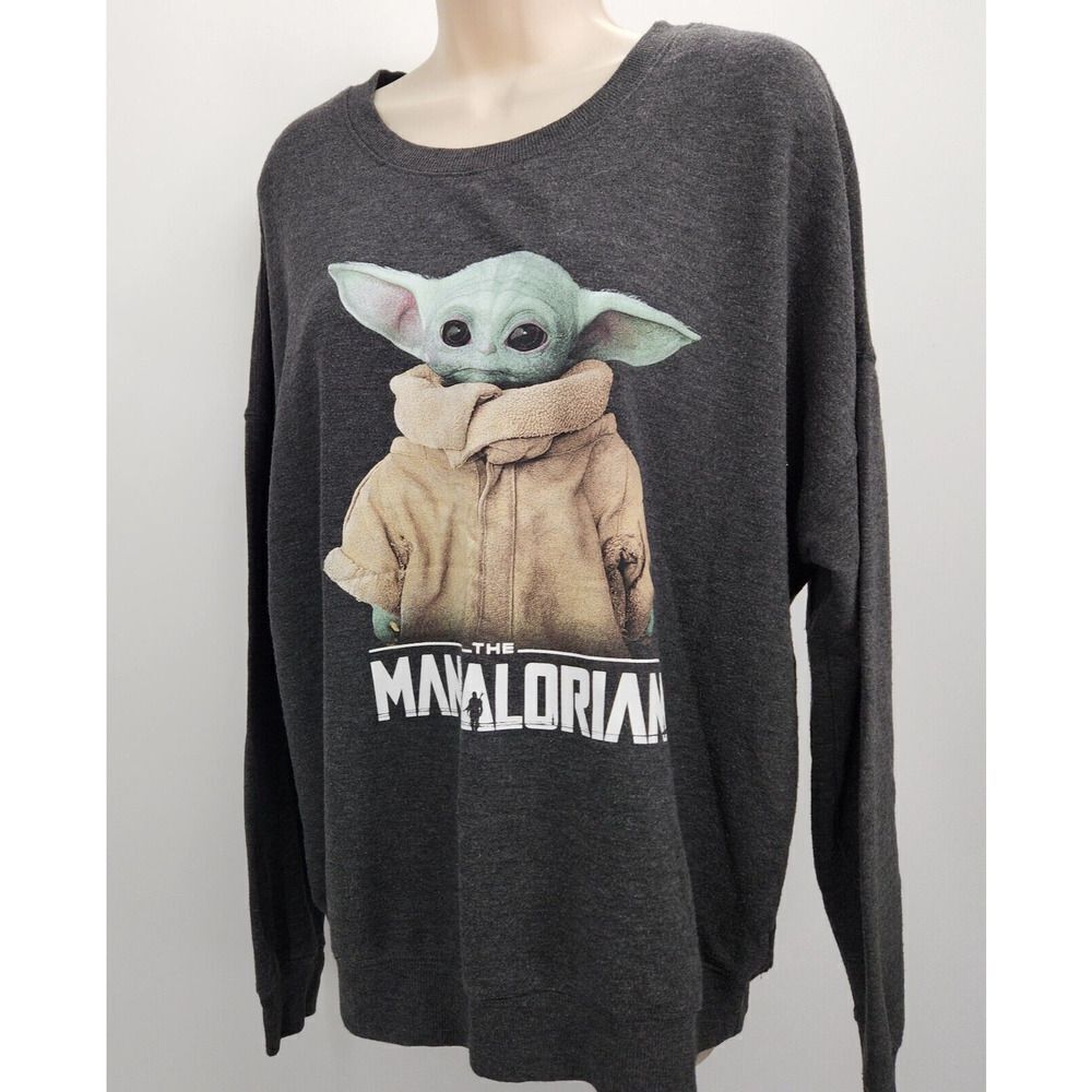 Star Wars Pullover Sweatshirt Women's Size Large Charcoal Gray, Light, Oversized